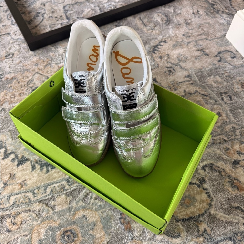 Sam Edelman Metallic Silver Sneakers